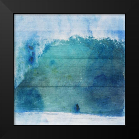 Ocean Wave On Wood 1 Black Modern Wood Framed Art Print by Lewis, Sheldon
