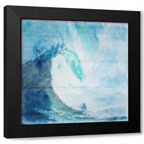 Ocean Wave On Wood 2 Black Modern Wood Framed Art Print by Lewis, Sheldon