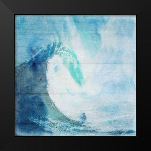 Ocean Wave On Wood 2 Black Modern Wood Framed Art Print by Lewis, Sheldon