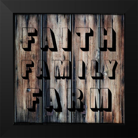 Faith Family Farm Black Modern Wood Framed Art Print by Lewis, Sheldon