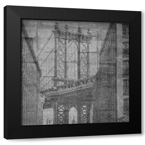 Manhattan Wall Black Modern Wood Framed Art Print by Lewis, Sheldon