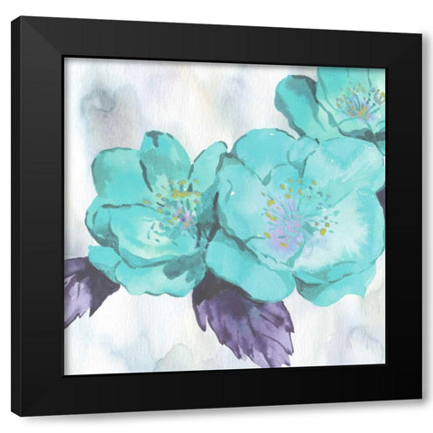 A Floral Tale Black Modern Wood Framed Art Print by Lewis, Sheldon