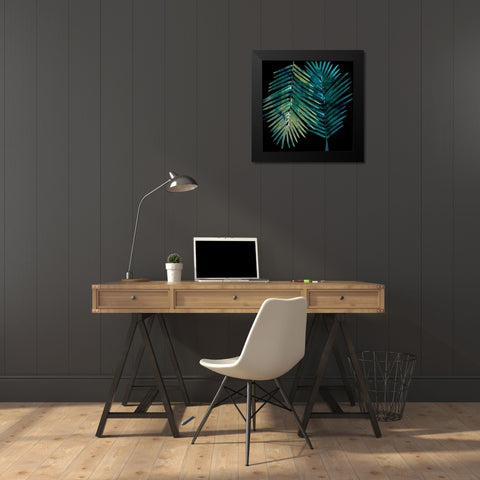 Watercolor Burst Black Modern Wood Framed Art Print by Lewis, Sheldon
