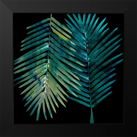 Watercolor Burst Black Modern Wood Framed Art Print by Lewis, Sheldon