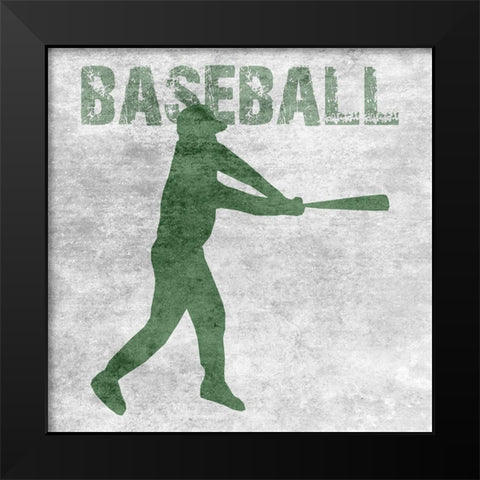 Baseball Black Modern Wood Framed Art Print by Lewis, Sheldon