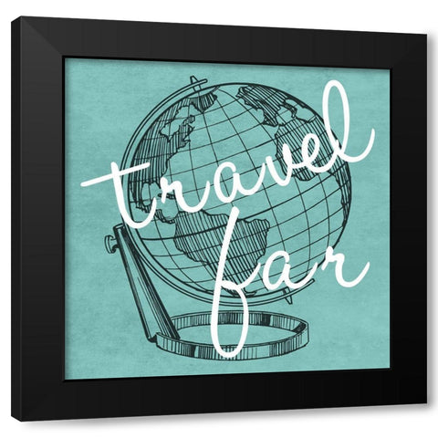 Travel Far Black Modern Wood Framed Art Print by Lewis, Sheldon