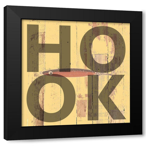 Hook Black Modern Wood Framed Art Print with Double Matting by Lewis, Sheldon