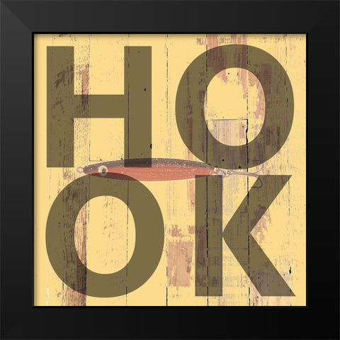Hook Black Modern Wood Framed Art Print by Lewis, Sheldon