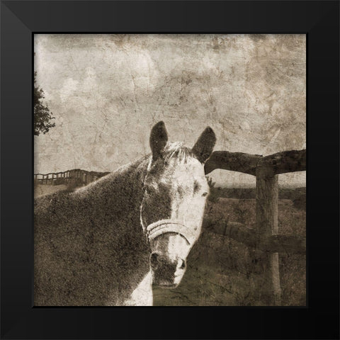 Riding West Black Modern Wood Framed Art Print by Lewis, Sheldon