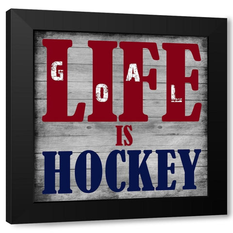 Hockey Life 2 Black Modern Wood Framed Art Print by Lewis, Sheldon