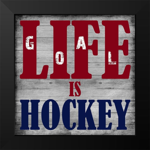 Hockey Life 2 Black Modern Wood Framed Art Print by Lewis, Sheldon