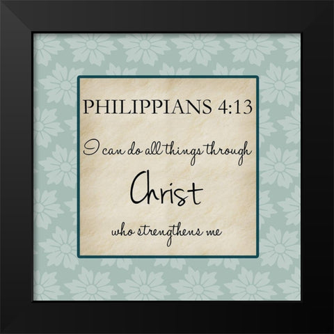 Christ Strength Black Modern Wood Framed Art Print by Lewis, Sheldon