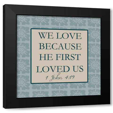 Our First Love Black Modern Wood Framed Art Print with Double Matting by Lewis, Sheldon