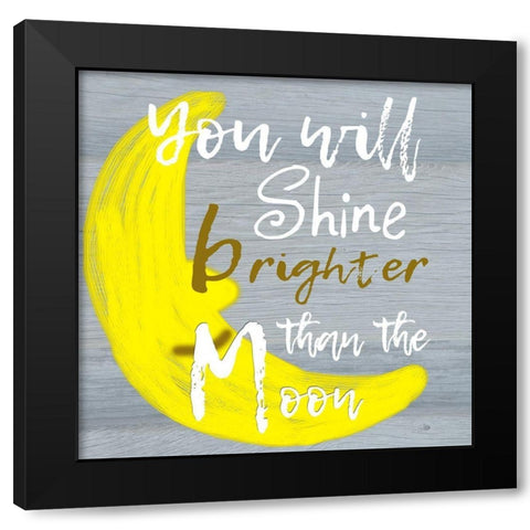 Bright Moon Black Modern Wood Framed Art Print with Double Matting by Lewis, Sheldon