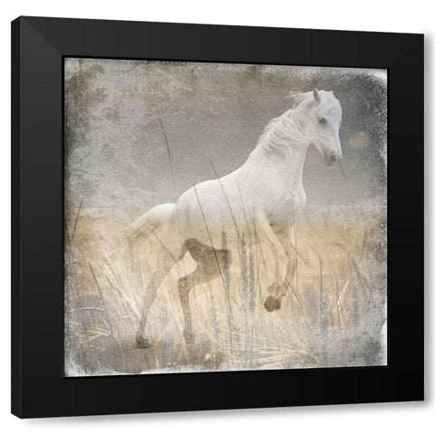 Angel In The Field Black Modern Wood Framed Art Print with Double Matting by Lewis, Sheldon