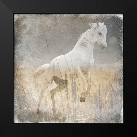 Angel In The Field Black Modern Wood Framed Art Print by Lewis, Sheldon