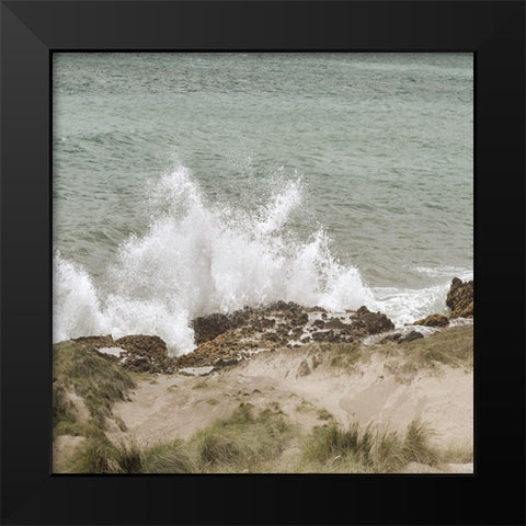 Water Blast Black Modern Wood Framed Art Print by Lewis, Sheldon
