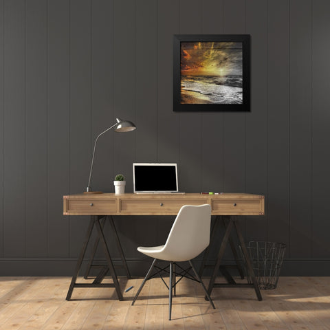Golden Sunset Black Modern Wood Framed Art Print by Lewis, Sheldon