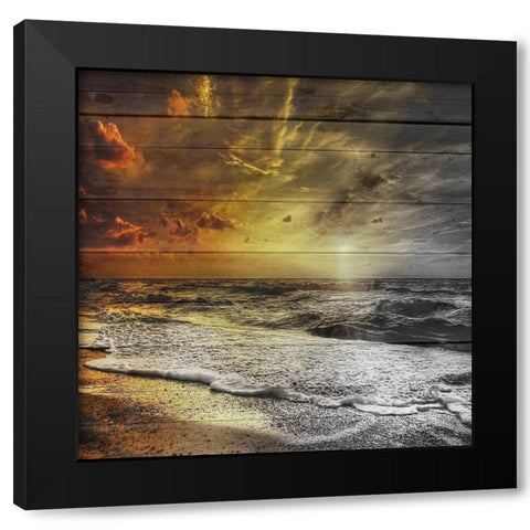 Golden Sunset Black Modern Wood Framed Art Print with Double Matting by Lewis, Sheldon