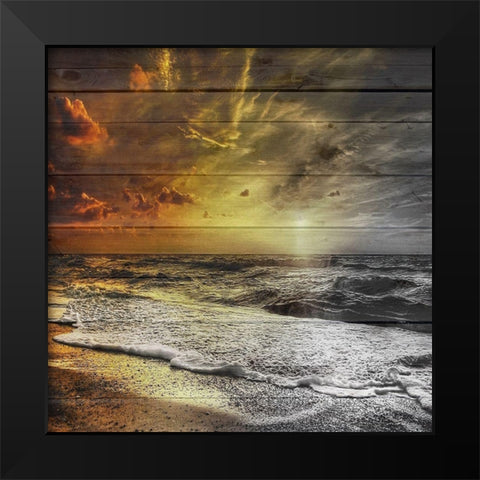 Golden Sunset Black Modern Wood Framed Art Print by Lewis, Sheldon