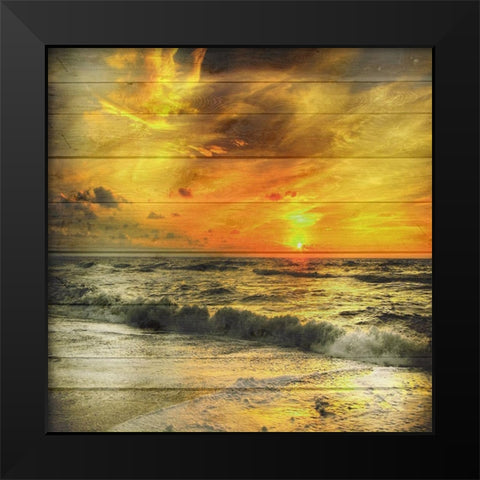 Golden Sunset 2 Black Modern Wood Framed Art Print by Lewis, Sheldon