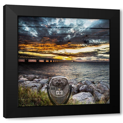 Golden Sunset 4 Black Modern Wood Framed Art Print with Double Matting by Lewis, Sheldon