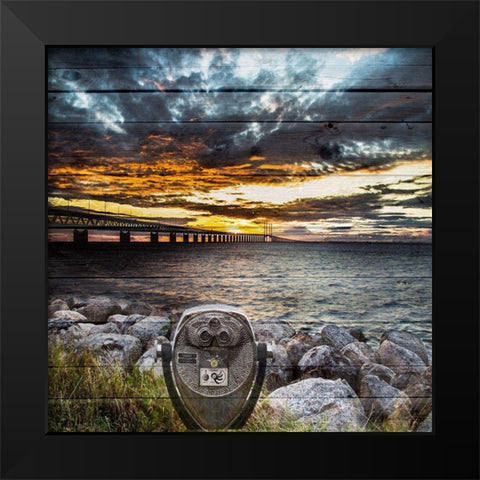 Golden Sunset 4 Black Modern Wood Framed Art Print by Lewis, Sheldon