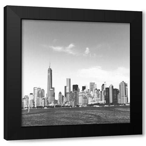 Fly NY Black Modern Wood Framed Art Print with Double Matting by Lewis, Sheldon
