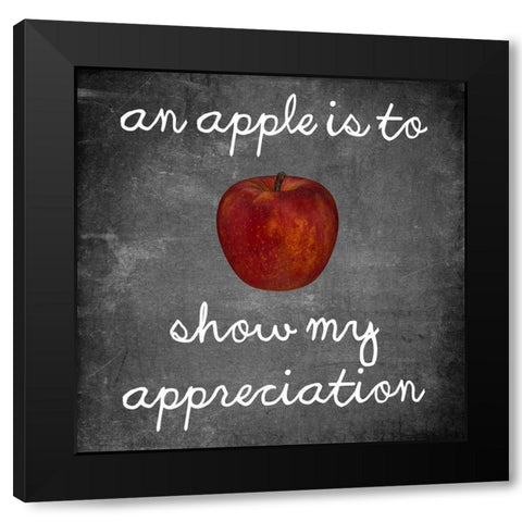 Apple Black Modern Wood Framed Art Print by Lewis, Sheldon