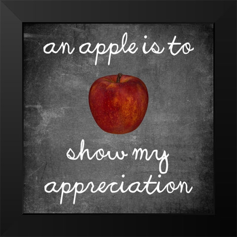 Apple Black Modern Wood Framed Art Print by Lewis, Sheldon