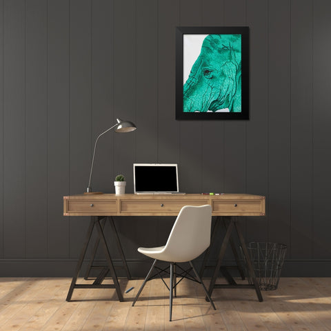 Elephant Black Modern Wood Framed Art Print by Altavilla, Simona