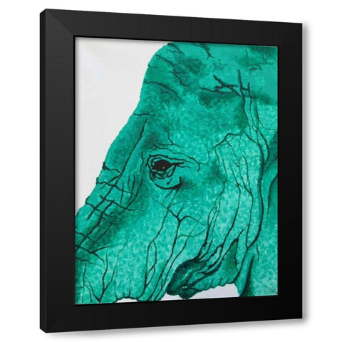 Elephant Black Modern Wood Framed Art Print with Double Matting by Altavilla, Simona