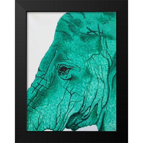Elephant Black Modern Wood Framed Art Print by Altavilla, Simona