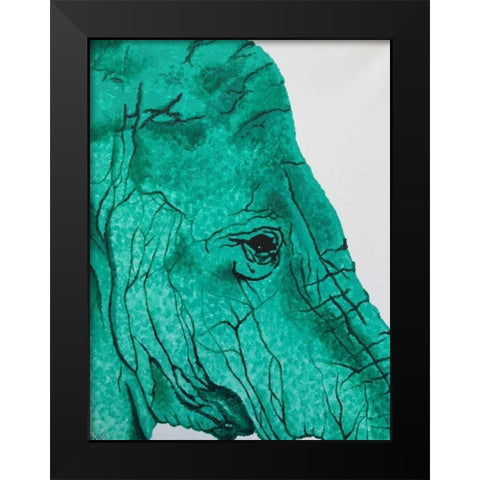 Wild Elephant Black Modern Wood Framed Art Print by Altavilla, Simona