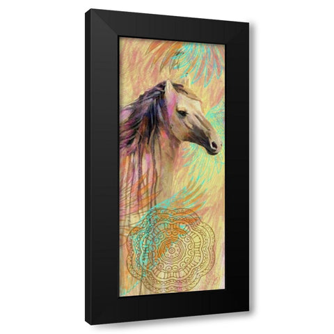 Horse Mandala Black Modern Wood Framed Art Print by Butcher, Sarah