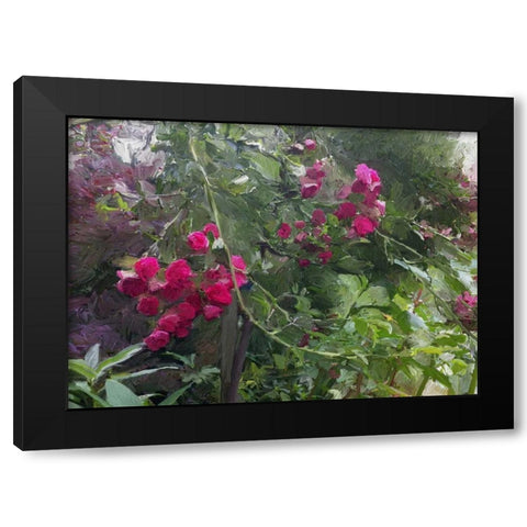 Monets Garden Black Modern Wood Framed Art Print by Butcher, Sarah