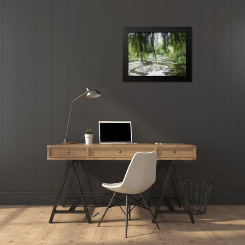 Monets Tranquil Gardens Black Modern Wood Framed Art Print by Butcher, Sarah