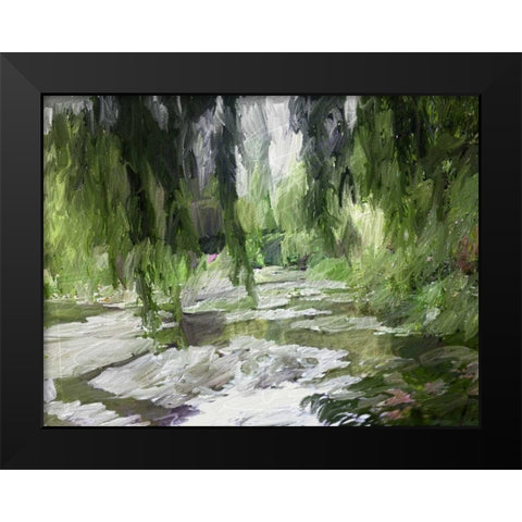 Monets Tranquil Gardens Black Modern Wood Framed Art Print by Butcher, Sarah