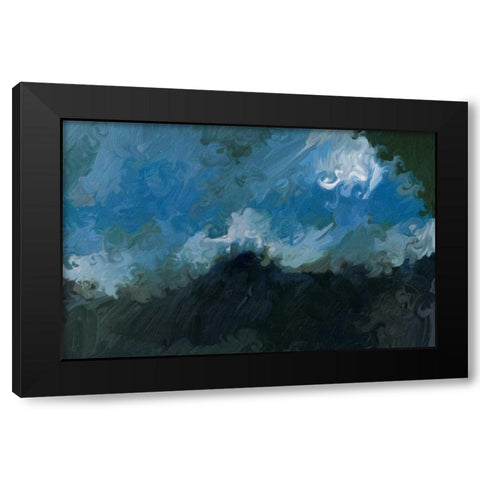 Waves Black Modern Wood Framed Art Print by Butcher, Sarah