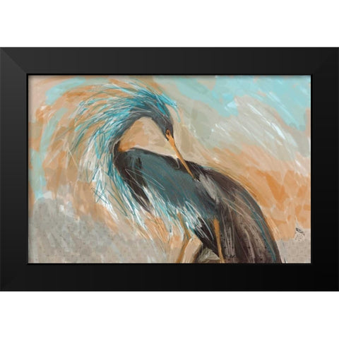 Beachy Bird Frill Black Modern Wood Framed Art Print by Butcher, Sarah
