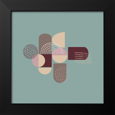 Mid Century 1 Black Modern Wood Framed Art Print by Swati, Siotia