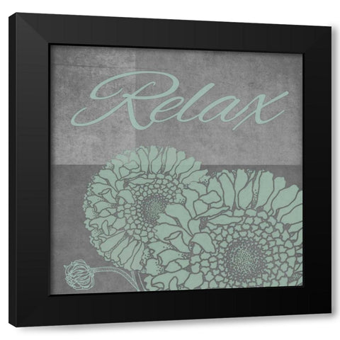 Spa Flower-Relax Black Modern Wood Framed Art Print with Double Matting by Carlson, Tina