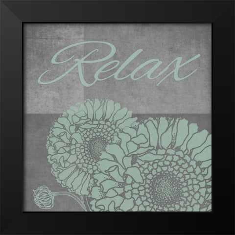 Spa Flower-Relax Black Modern Wood Framed Art Print by Carlson, Tina