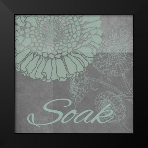 Spa Flower-Soak Black Modern Wood Framed Art Print by Carlson, Tina