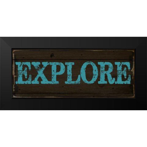 EXPLORE 2 Black Modern Wood Framed Art Print by Greene, Taylor
