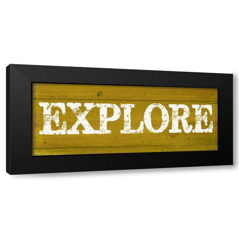 EXPLORE Black Modern Wood Framed Art Print with Double Matting by Greene, Taylor