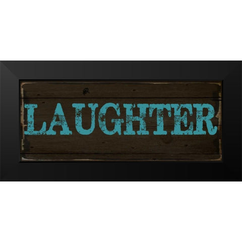 LAUGHTER 2 Black Modern Wood Framed Art Print by Greene, Taylor