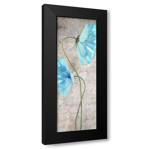 Blue Floral Panel B1 Black Modern Wood Framed Art Print by Greene, Taylor