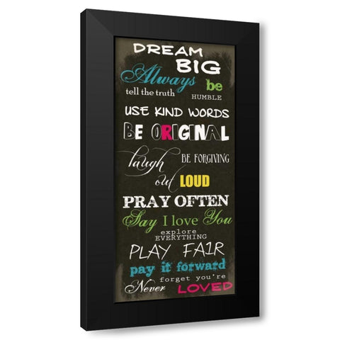 Dream Big E Black Modern Wood Framed Art Print by Greene, Taylor