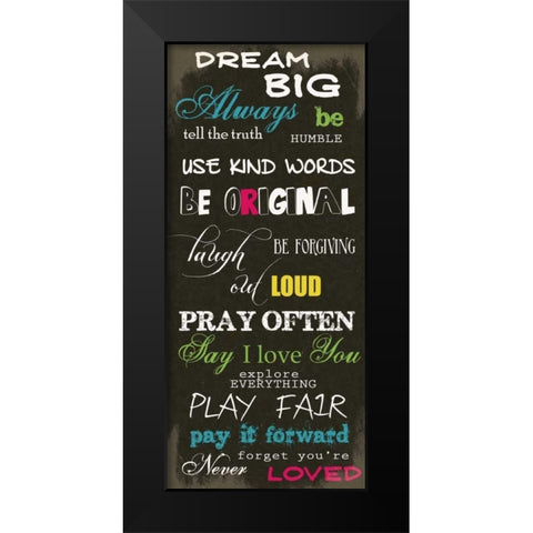 Dream Big E Black Modern Wood Framed Art Print by Greene, Taylor